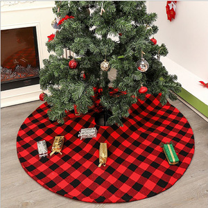 Bonne qualité 48 pouces tissu tricoté épais arbre <span class=keywords><strong>de</strong></span> noël jupe Sublimation Logo personnalisé motif à carreaux <span class=keywords><strong>de</strong></span> buffle pour la décoration <span class=keywords><strong>de</strong></span> la maison - Product Image 3