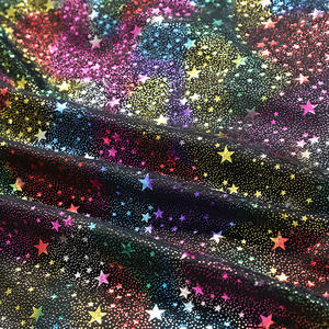 Meilleure vente de microfibre respirante, tissu polaire 100% Polyester avec impression d'étoiles, bronzé or, Minky Velboa pour jouets/ - Product Image 5