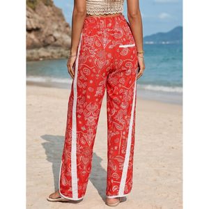 Pantalon de survêtement ample et large pour femme, taille haute élastique avec cordon de serrage, imprimé, idéal pour l'entraînement - Product Image 6
