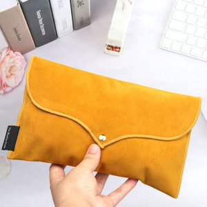 2025 Custom Logo Colorful Suede Bag Flap <b>Gift</b> Soft Velvet Pouch with Button Clothes Hair Bundle Wigs Jewelry <b>Envelope</b> Packaging - Product Image 1