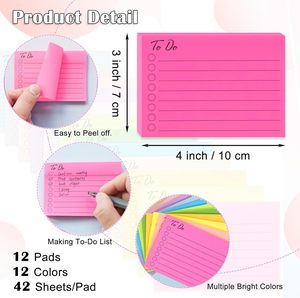Sticky <strong>Note</strong> Message <strong>Note</strong> To DO Planner Fluorescent Paper Notepad Self-adhesive Decorative Sticker Customizable LOGO - Product Image 3