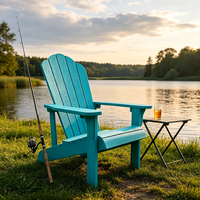 Chaise Adirondack en plastique durable avec structure en acier, imperméable, moderne, pour villa, en HIPS, pour l'extérieur