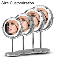 Miroir cosmétique double face avec éclairage LED grossissant 2X-10X, miroir de maquillage de bureau éclairé