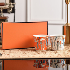 High End Bone China Coffee Cup Afternoon <b>Tea</b> Cup Classic Mosaic Breakfast Milk Cup <b>Gift</b> Box <b>Set</b> - Product Image 3