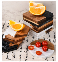 STARUNK sous-verres carrés en marbre pour boisson directe de l'usine sous-verre rond de bar en bois naturel de style marbre personnalisé en gros
