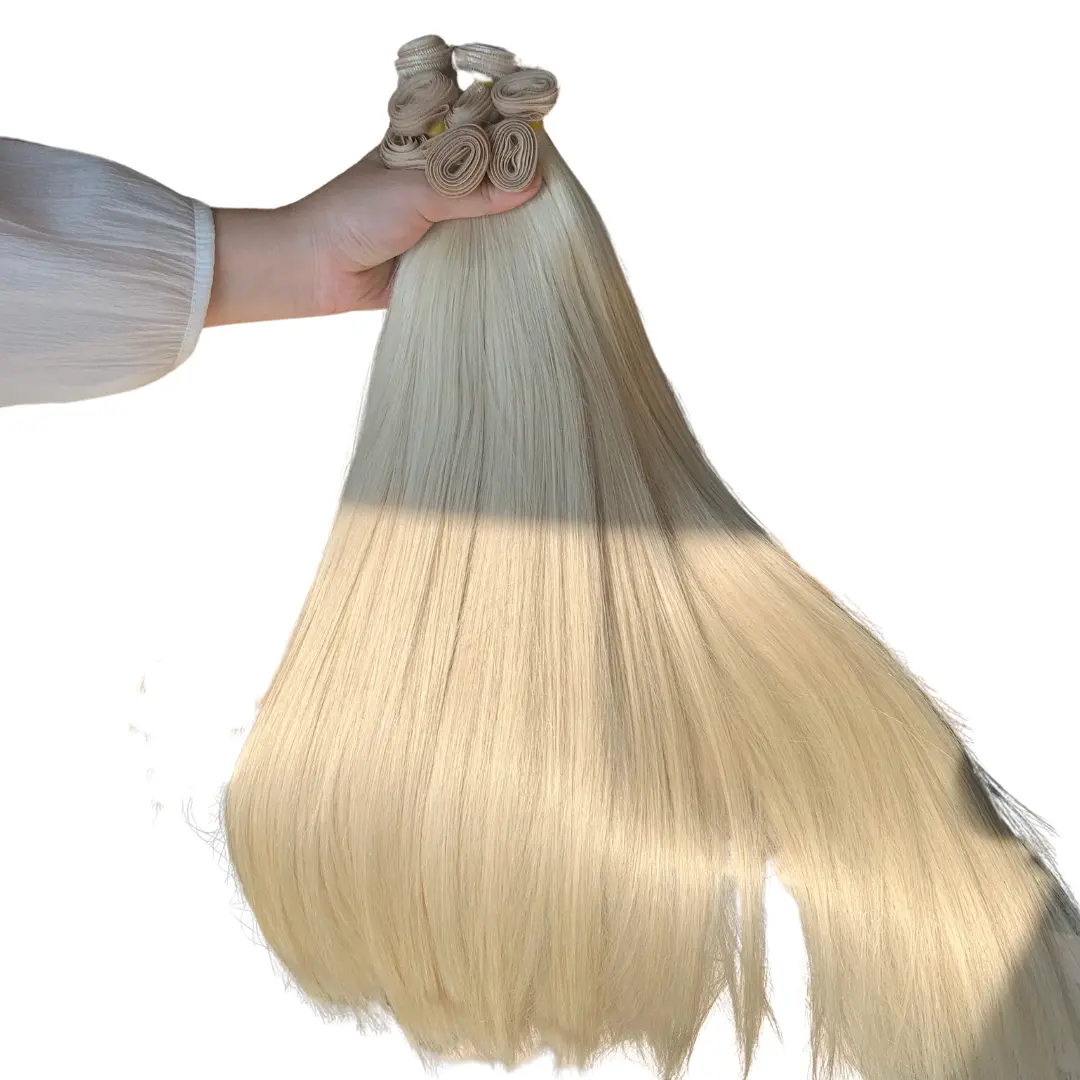 Genio trama stessa lunghezza di colore biondo extension per capelli Private Label vergine bellezza e cura personale Made In Vietnam