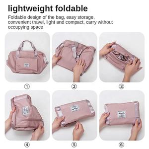 IDEA GIFT Custom Logo Duffel Bag Foldable Dry Wet Waterproof Luggage Duffle Yoga Sports Weekend Shoulder Gym Travel Tote Bag - Product Image 4