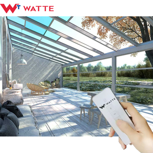 Moderna Villa House giardino esterno balcone Patio parasole parasole in <span class=keywords><strong>alluminio</strong></span> retrattile in <span class=keywords><strong>vetro</strong></span> tenda da sole <span class=keywords><strong>tettoia</strong></span> poligono poligono - Product Image 2