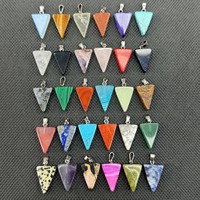 Pendentifs en cristal naturel triangulaires de 1419 mm, bijoux tendance, accessoires DIY pour colliers et boucles d'oreilles, breloques coniques uniques, vente en gros