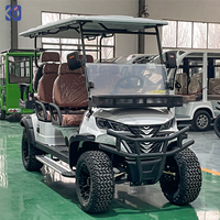 Voiturette de golf électrique personnalisée CAMP Club Car 6 places 72V, surélevée, utilitaire, au lithium