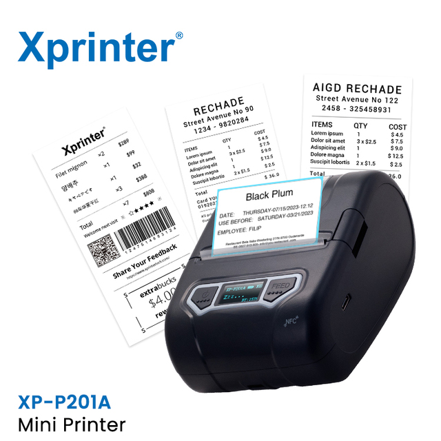 Xprinter XP-P201A Thermal Label Printer 48mm Mini Thermal Printer Portable Blue Tooth Thermal Sticker Label Portable Printer