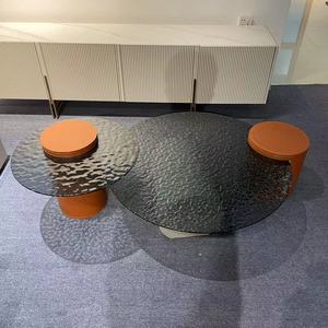 Nouvelle <span class=keywords><strong>table</strong></span> <span class=keywords><strong>basse</strong></span> ronde en verre <span class=keywords><strong>Table</strong></span> <span class=keywords><strong>basse</strong></span> pivotante ronde Tables basses rondes antiques - Product Image 2