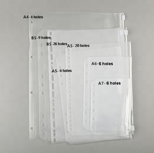 Classeur <span class=keywords><strong>de</strong></span> budget pour documents A5 A6, pochette zippée en plastique PP transparent à 6 trous, pochettes pour argent liquide, organiseur <span class=keywords><strong>de</strong></span> dossiers pour classement <span class=keywords><strong>de</strong></span> documents - Product Image 2