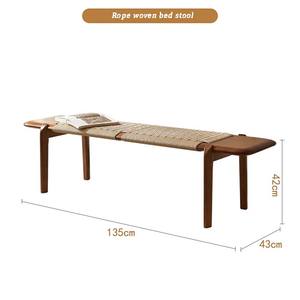 Meubles de salon <span class=keywords><strong>Vintage</strong></span> nordique chaise en corde tissée en bois massif avec tête de lit pour la maison hôtels villas appartements - Product Image 6