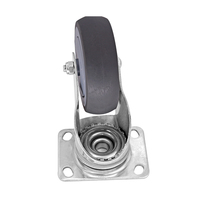 125mm SUS304 Support en acier inoxydable Plaque verrouillable Roulette 130kg Chargement Tpr Roulettes à vie pour l'industrie