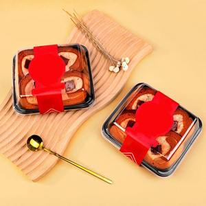 Hot Bán Dùng Một Lần Trong Suốt + Trắng Vuông Tráng Miệng Bánh Bao Bì Hộp Với Rõ Ràng Nắp Thực Phẩm Cấp Pet Nhựa Cho Lưu Trữ - Product Image 1
