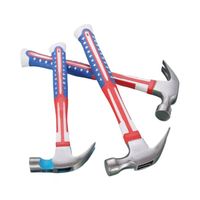 Marteau à clous JSKL personnalisable, portable, de qualité industrielle, avec poignée en plastique, prise droite, 8 pouces, design drapeau américain, OEM, garantie 1 an