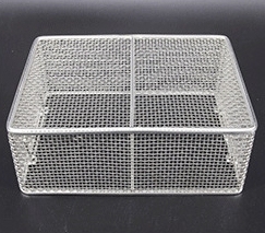 Crimped <strong>Wire</strong> Mesh Storage <strong>Basket</strong> with Tilted Handles - Product Image 6