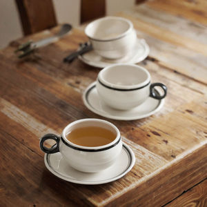 Tasse à café <span class=keywords><strong>réutilisable</strong></span> en céramique personnalisée tasse à cappuccino espresso latte ensemble de soucoupe en porcelaine tasse à café comestible vintage pour café thé utilisation - Product Image 2