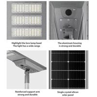 Lampadaire solaire LED tout-en-un étanche IP66 pour extérieur 300W 400W 500W avec corps en aluminium