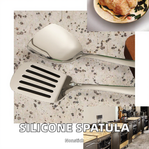 Ustensile de cuisine à pois noirs blancs de qualité alimentaire spatule en silicone antiadhésive pelle à steak pour la cuisine à domicile - Product Image 2