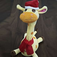 Peluche girafe dansante en velours à volume réglable, rembourrage en coton PP, hauteur 31cm-50cm, unisexe, pour enfants de 3 ans et plus