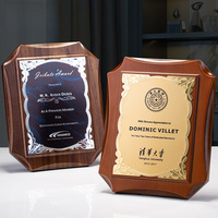 Plaque de certificat en bois d'aluminium personnalisée avec Crystal Award Plaques en bois
