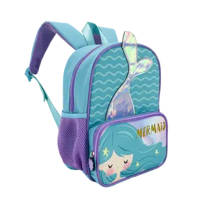 Individuelle Schultaschen für Kinder Mädchen 12-Zoll Rucksack niedlicher Meerjungfrauen-Schwanz OEM für den südamerikanischen Markt