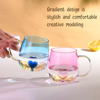 Vente en gros de tasses à thé d'eau résistante aux températures élevées borosilicatées pour la Saint-Valentin tasses à café en verre borosilicaté transparentes
