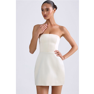 ชุดราตรีทรงเอไลน์แบบคอร์เซ็ท ผ้าระบายอากาศ สีพื้น ไม่มีสายคล้องไหล่ ทรงเข้ารูป เหมาะสำหรับงานเลี้ยงฤดูร้อน งานค็อกเทล หรืองานทางการ - Product Image 2