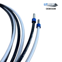 Cable trenzado de cobre THHN de 10 AWG para controlador de batería, 72'' (183 cm), par de cables, arnés de nailon, terminales de férula azules E6012, UPMF003 OEM/ODM