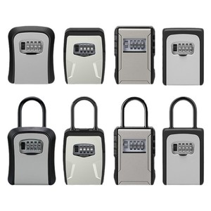 Hợp kim nhôm treo tường khóa khóa hộp đẩy nút treo tường an toàn Tủ chìa khóa màu xám an toàn - Product Image 6