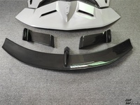 Kit carrosserie semi-carbone pour Lamborghini Aventador LP700 Cabriolet, style SVJ amélioré, capot moteur arrière, aileron arrière + base