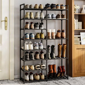 Simple bamboo <b>shoe</b> <b>rack</b> for home use, economical <b>storage</b> <b>rack</b> for doorways, multi-layer dustproof display <b>rack</b>. - Product Image 2