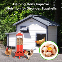 Comedero para Pollos Inteligente Portátil con Carga Automática, Resistente a la Intemperie, con Temporizador, Comedero para Aves de Corral Independiente, Sin Desperdicio
