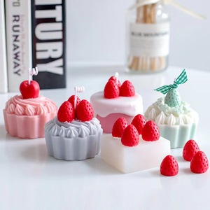 Silicone <b>Mold</b> for Making Korean Style Three-dimensional Baked Strawberry Cream Cake DIY Aromatherapy Candles - Product Image 3