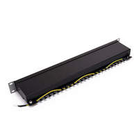Panel de Conexiones de Datos Cat6/Super Cat6 UTP Sin Blindaje 24/48 con Conexión a Tierra, Solución de Gabinete de Red Industrial