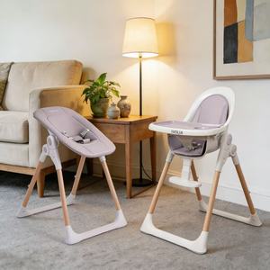 Seggiolone Multifunzionale per Bambini, <span class=keywords><strong>Sdraietta</strong></span> <span class=keywords><strong>Portatile</strong></span> in Legno con Seduta in Plastica per l'Alimentazione, Pieghevole e Utilizzabile per la Pappa - Product Image 5