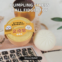 Nouvelles balles anti-stress Fidget en forme de boulette, jouet sensoriel à presser et à étirer, en forme de pain vapeur, en matériau PU extensible