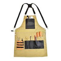Tablier de barista - Style décontracté, toile cirée durable 16 oz avec poches et passants pour outils, robuste pour la préparation du café