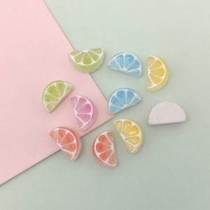 Abalorios de resina con forma de naranja y limón, cabujones planos para manualidades DIY, dijes de frutas para fundas de teléfono, horquillas, llaveros, álbumes de recortes y creación de joyas - Product Image 3