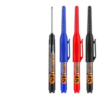 Marqueur à tête longue pour le travail du bois à base d'huile de 45 mm, noir, avec embout étendu pour marquage de trous profonds, pointe extra longue, stylo à tête large
