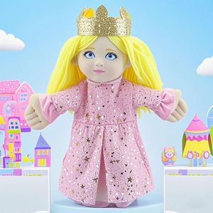 Marioneta de Mano de Princesa de Peluche con Diseño Personalizado, Marioneta de Mano Familiar Personalizada de Fábrica, Marionetas de Alta Calidad, Marioneta de Niña Personalizada - Product Image 1