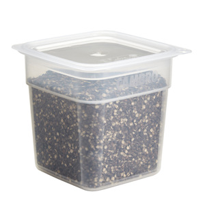 Boîtes carrées en polypropylène translucide de petite capacité 0,95 L 0,47 L avec couvercle hermétique en plastique pour prolonger la durée de conservation des aliments, hôtels, restaurants - Product Image 1