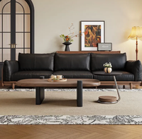 Ensemble de table basse en teck massif, minimaliste, moderne, durable, mobile, pour petit appartement, salon, maison, table à thé ovale design