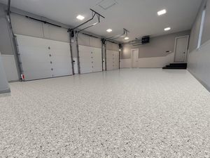 LSY 2:1 100% Solides Époxy Barrière Contre l'Humidité et les Vapeurs (MVB) avec des Flocons de Mélange Gris Plume de 1/4 po pour <span class=keywords><strong>Sol</strong></span> en Béton de <span class=keywords><strong>Garage</strong></span> - Product Image 4