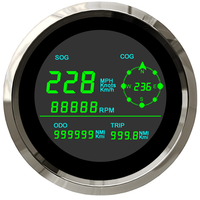 Speedometer Mobil dan Sepeda Motor, Tampilan Anti Kabut Elektrik Digital LCD GPS 85Mm untuk Sepeda Motor dan Skuter
