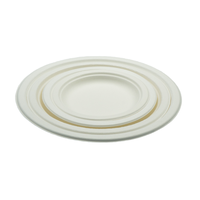 Vente directe usine – Assiettes jetables biodégradables en bagasse, rondes, naturelles/blanches, de 6, 7, 9 et 10 pouces, pour repas et fêtes