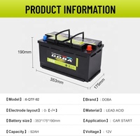 Batterie de voiture AGM 12V 92Ah de haute qualité pour camions et véhicules, résistante à la température