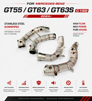 Pour Mercedes Benz GT55/GT63/GT63S C192 2024+ Downpipe en acier inoxydable avec bouclier thermique, échappement performance, accessoires de voiture